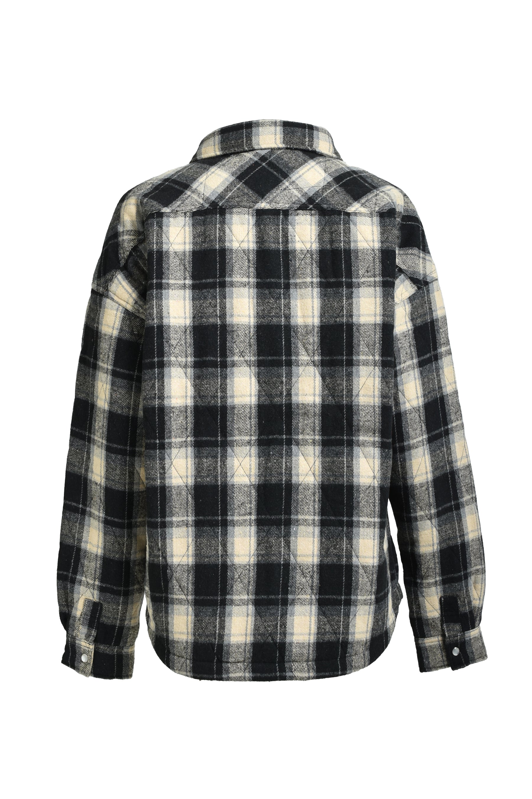 QUILTING CHECK SHIRT / BLACK 