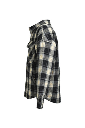 QUILTING CHECK SHIRT / BLACK 