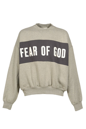CROPPED RELAXED PANELLED SWEATSHIRT / SEAL HEATHER / IRON GRY