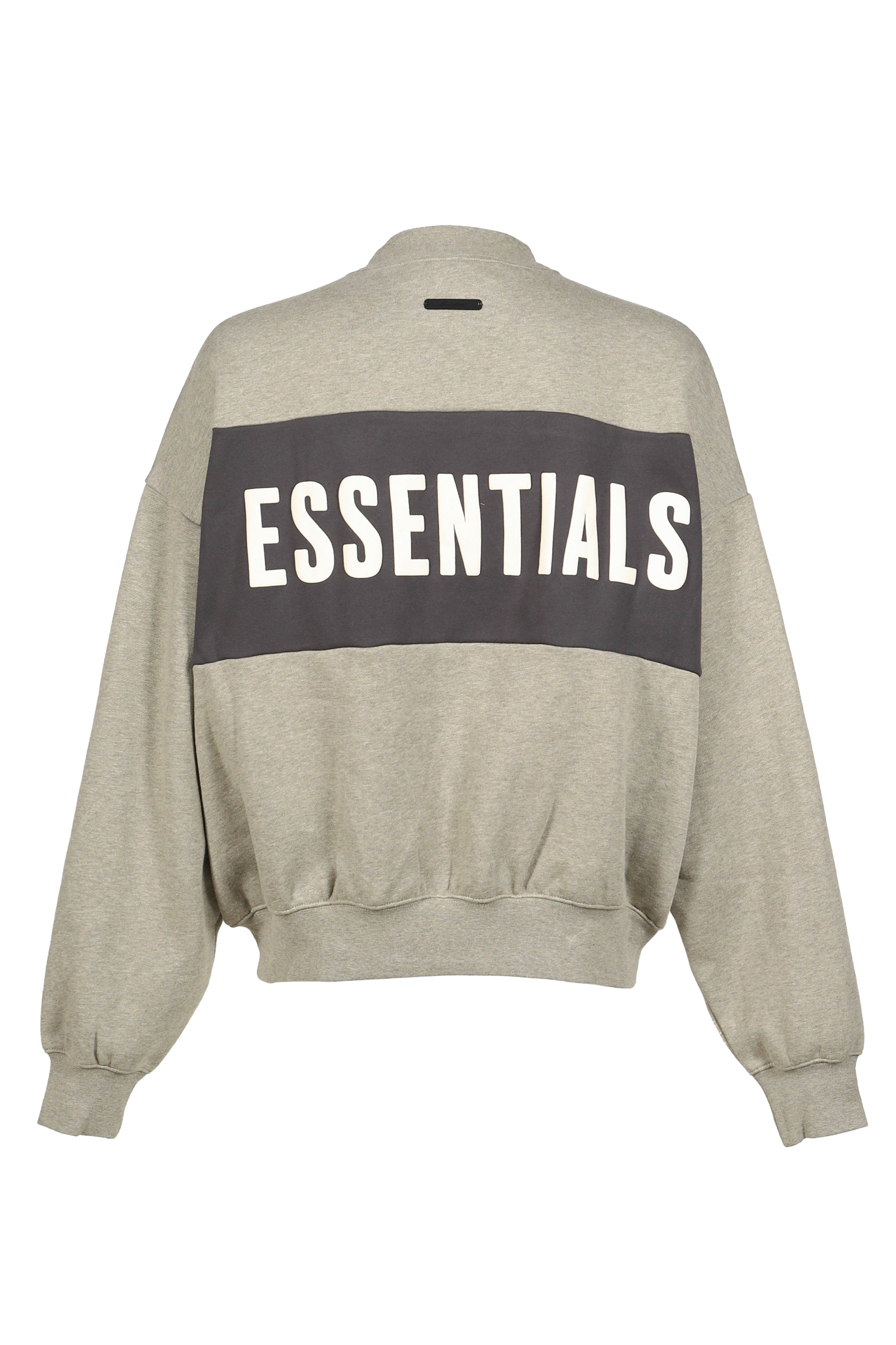 CROPPED RELAXED PANELLED SWEATSHIRT / SEAL HEATHER / IRON GRY