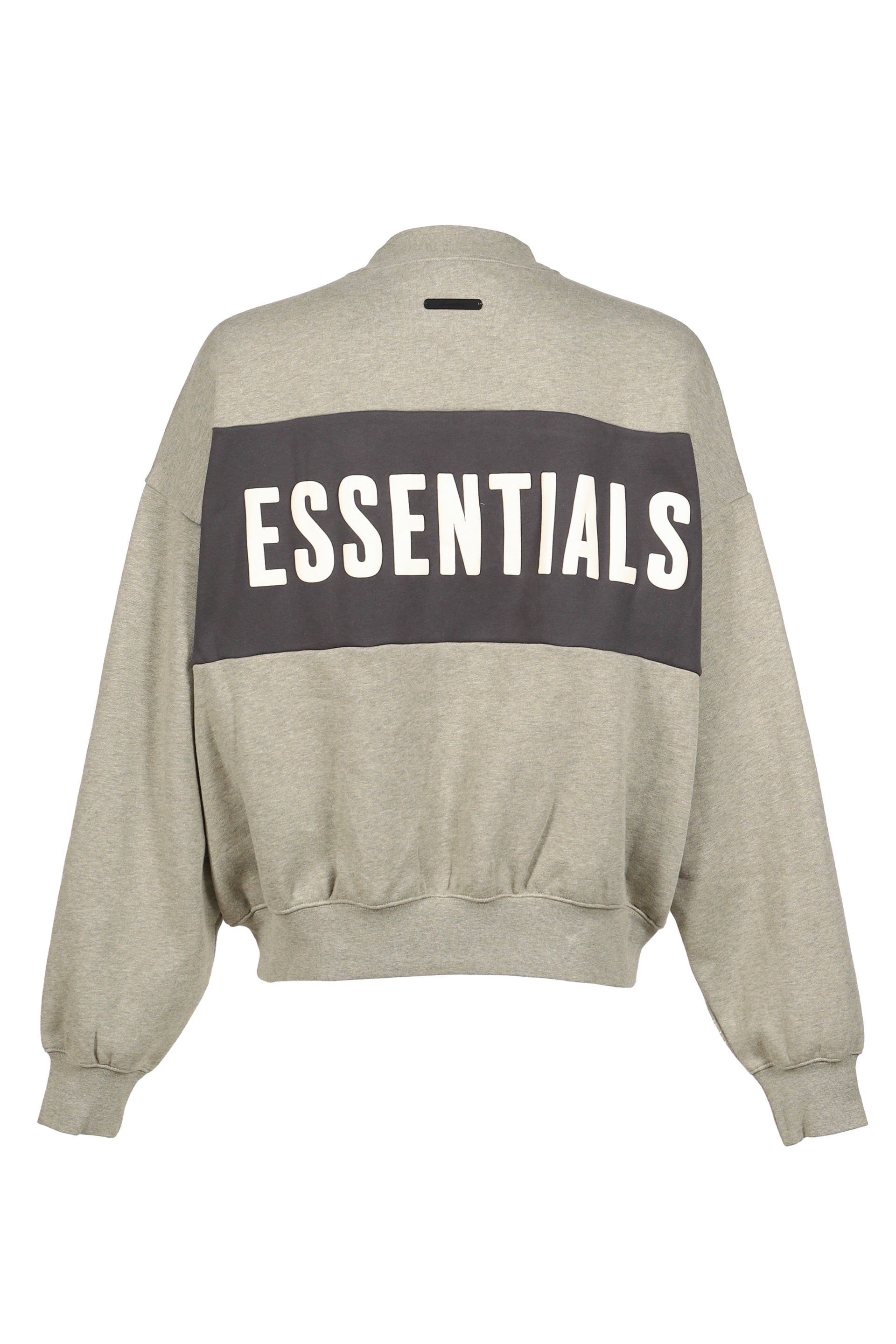 CROPPED RELAXED PANELLED SWEATSHIRT / SEAL HEATHER / IRON GRY