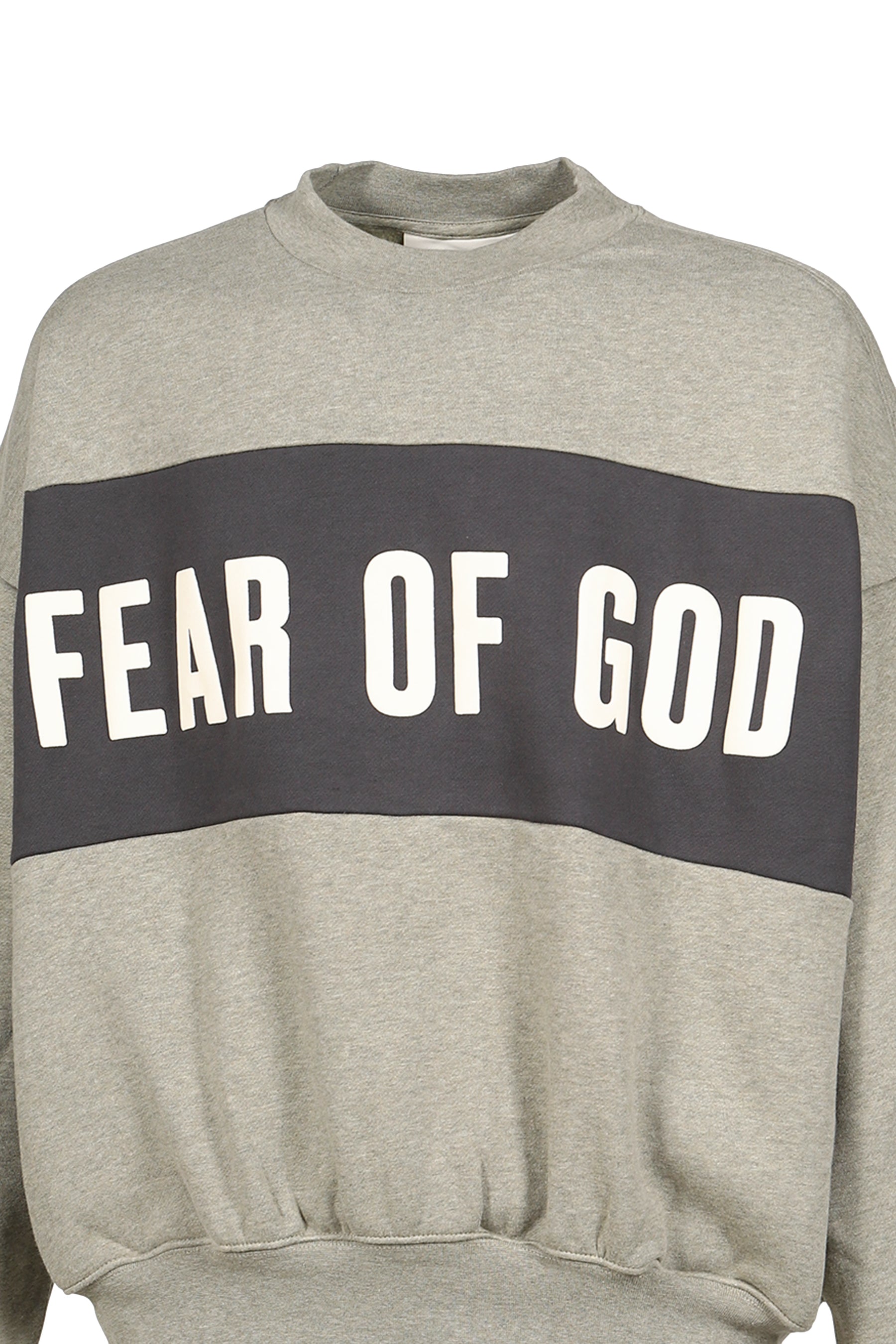 CROPPED RELAXED PANELLED SWEATSHIRT / SEAL HEATHER / IRON GRY