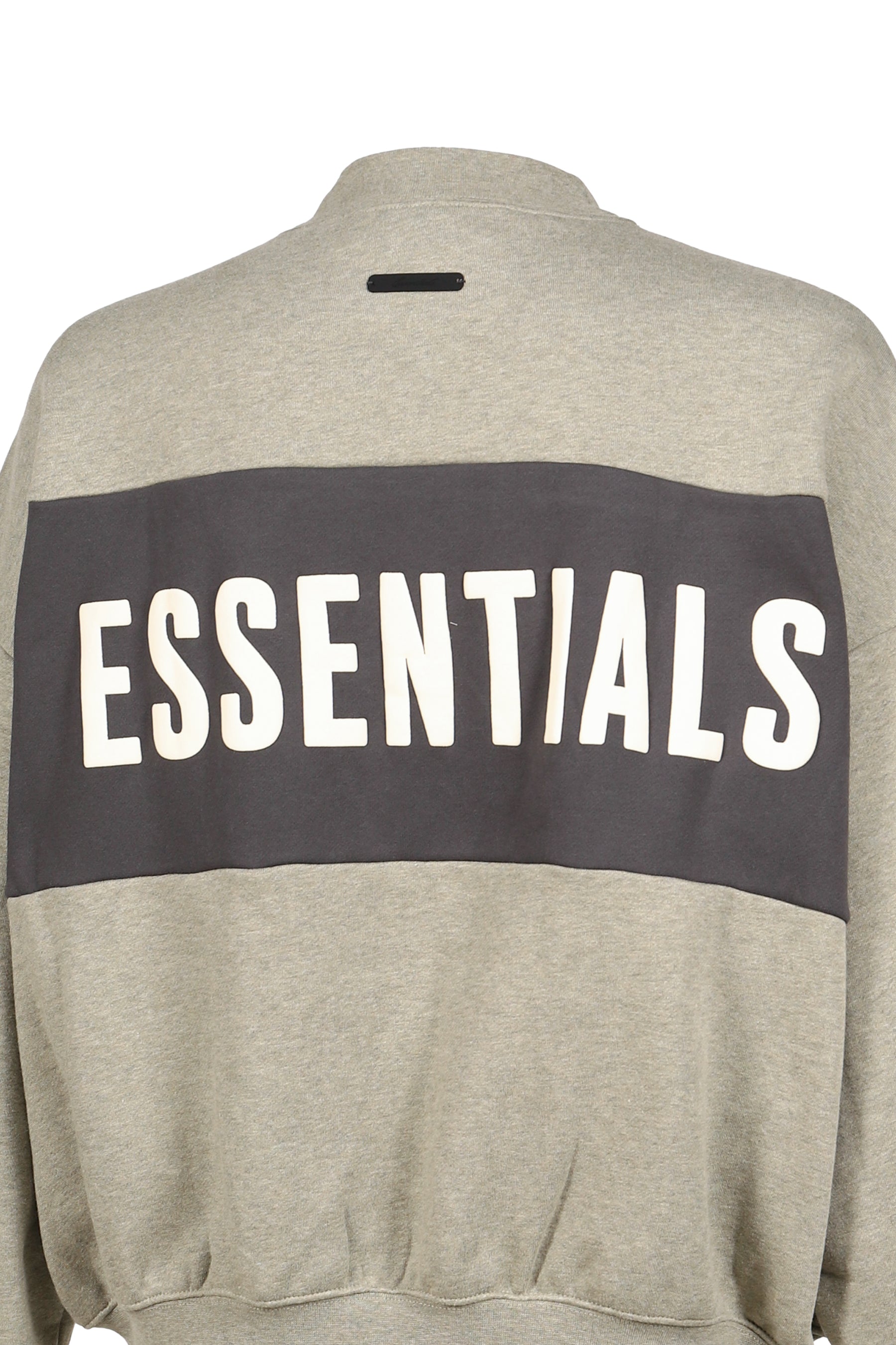 CROPPED RELAXED PANELLED SWEATSHIRT / SEAL HEATHER / IRON GRY