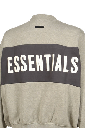 CROPPED RELAXED PANELLED SWEATSHIRT / SEAL HEATHER / IRON GRY