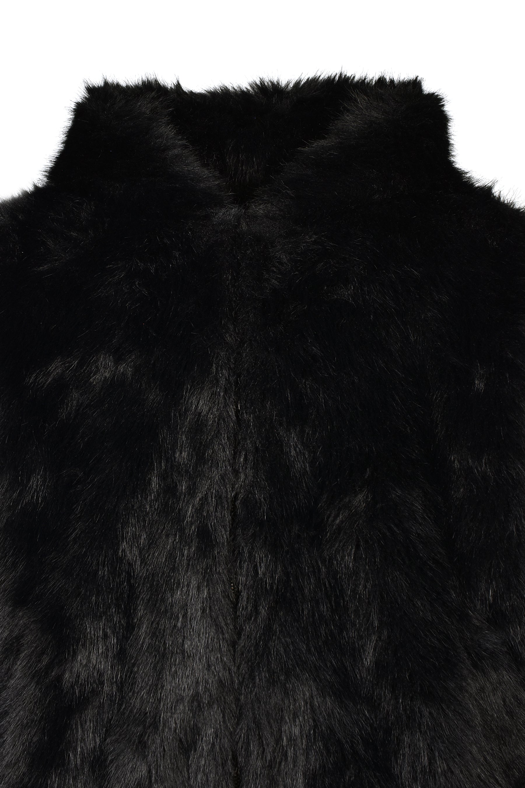 FAUX FUR ZIP HOODIE / BLK
