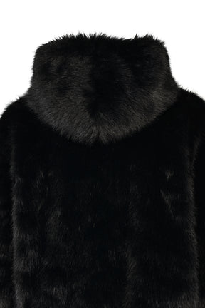 FAUX FUR ZIP HOODIE / BLK