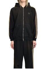 ZIPPED TRACK HOODY - COTTON JERSEY(EXCLUSIVE) / BLK