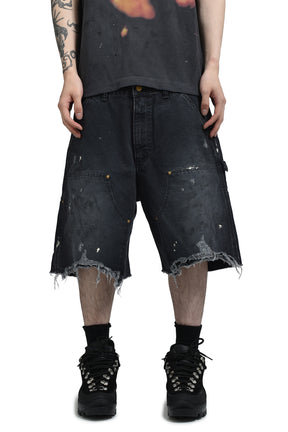 SAINT Mxxxxxx セント マイケル SS25 DOUBLE KNEE SHORTS / BLK - NUBIAN