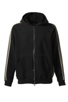 ZIPPED TRACK HOODY - COTTON JERSEY(EXCLUSIVE) / BLK