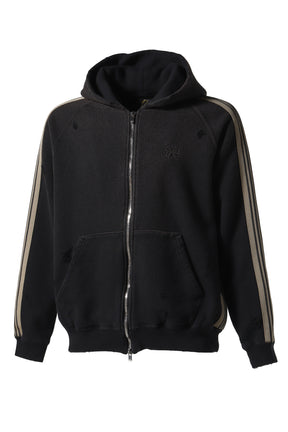 ZIPPED TRACK HOODY - COTTON JERSEY(EXCLUSIVE) / BLK