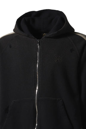 ZIPPED TRACK HOODY - COTTON JERSEY(EXCLUSIVE) / BLK