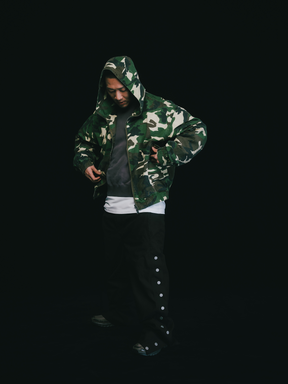 BREATH SUICIDE CAMO ZIP UP HOODIE / W.CAMO