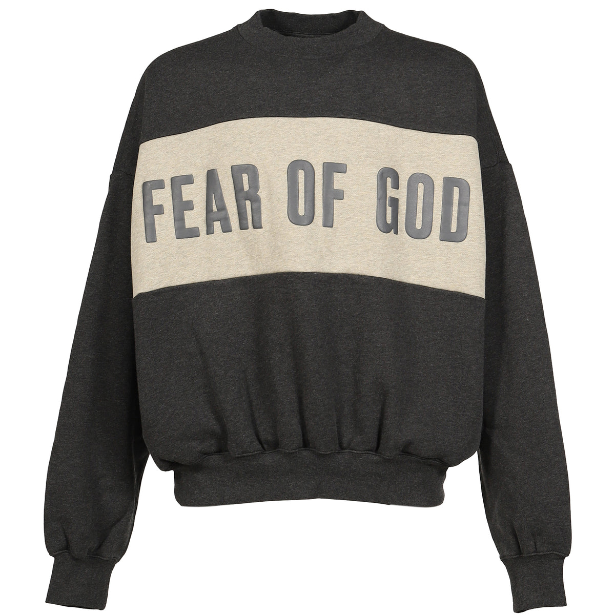 ESSENTIALS SS26 CROPPED RELAXED PANELLED SWEATSHIRT / IRON GRY