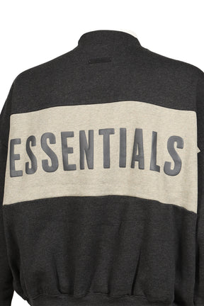 CROPPED RELAXED PANELLED SWEATSHIRT / IRON GRY HEATHER / SEAL HEATHER