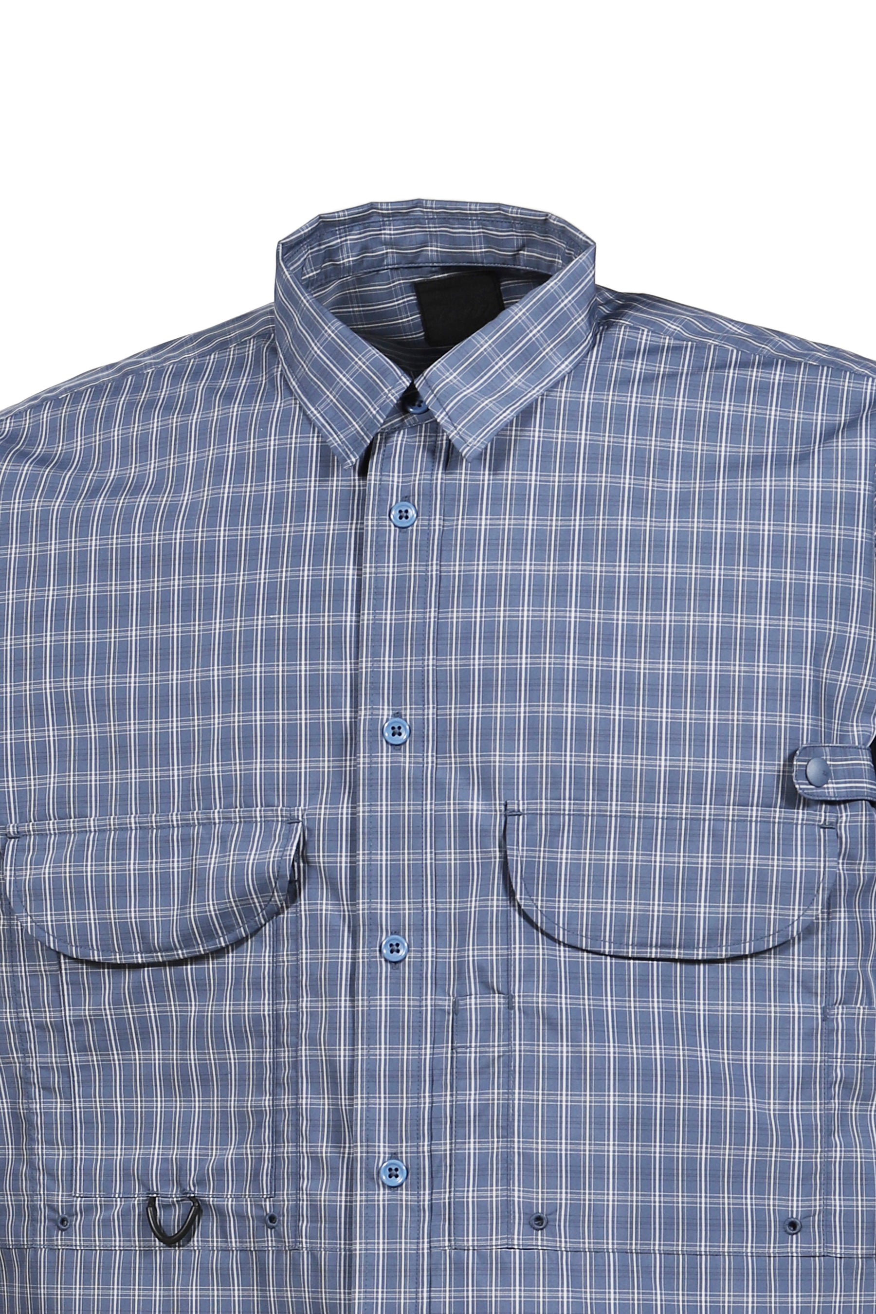 TECH FISHING SHIRT S/S SUMMER PLAID / SMOKE BLU