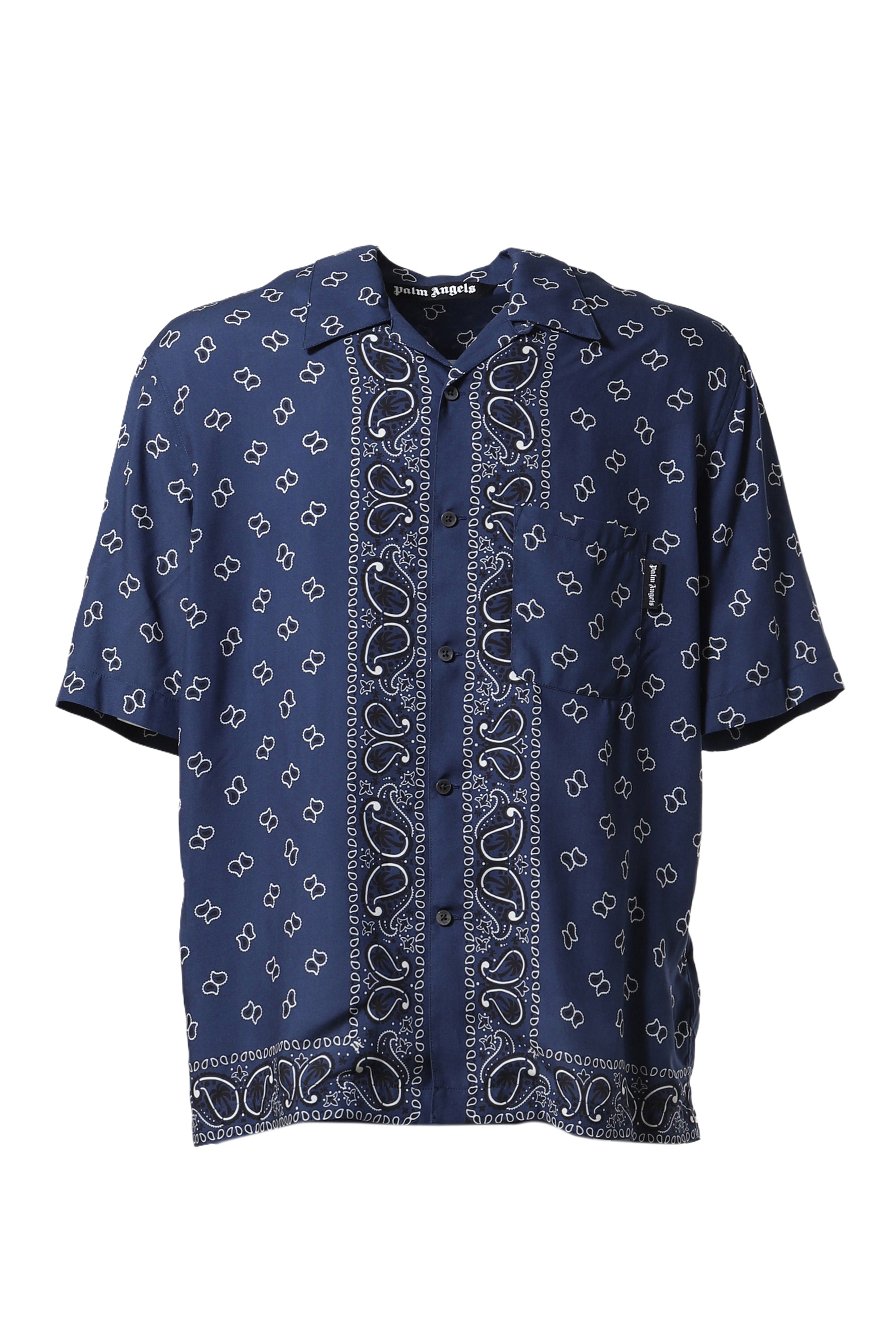 Palm Angels パーム エンジェルス SS24 PAISLEY BOWLING SHIRT / NVY BLU NVY - NUBIAN