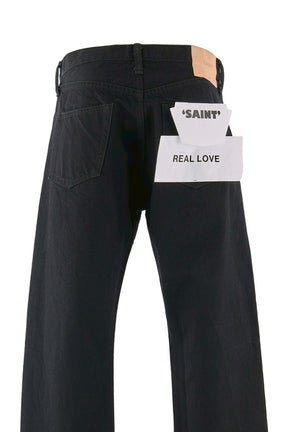 BLACK DENIM PANTS/STRAIGHT / BLK
