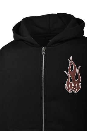 AMIRI MA FLAMES ZIP HOODIE / BLK