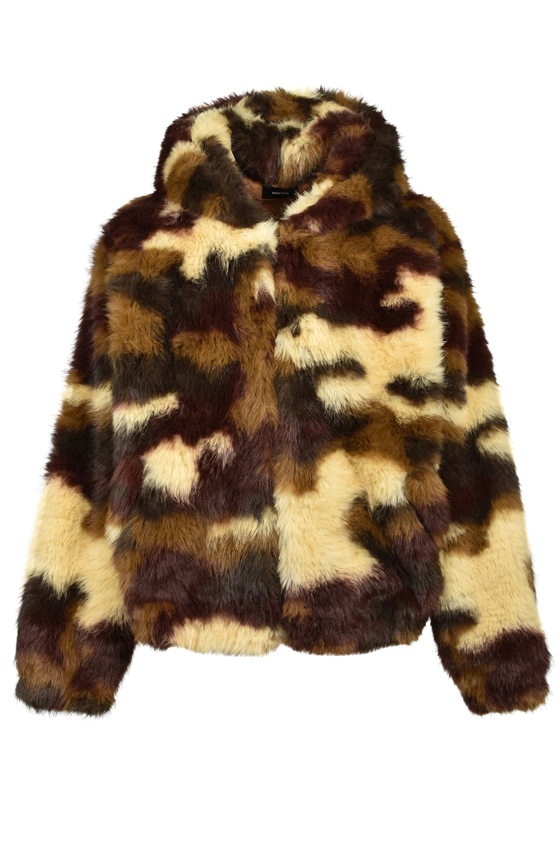 FAUX FUR ZIP HOODIE / CAMO