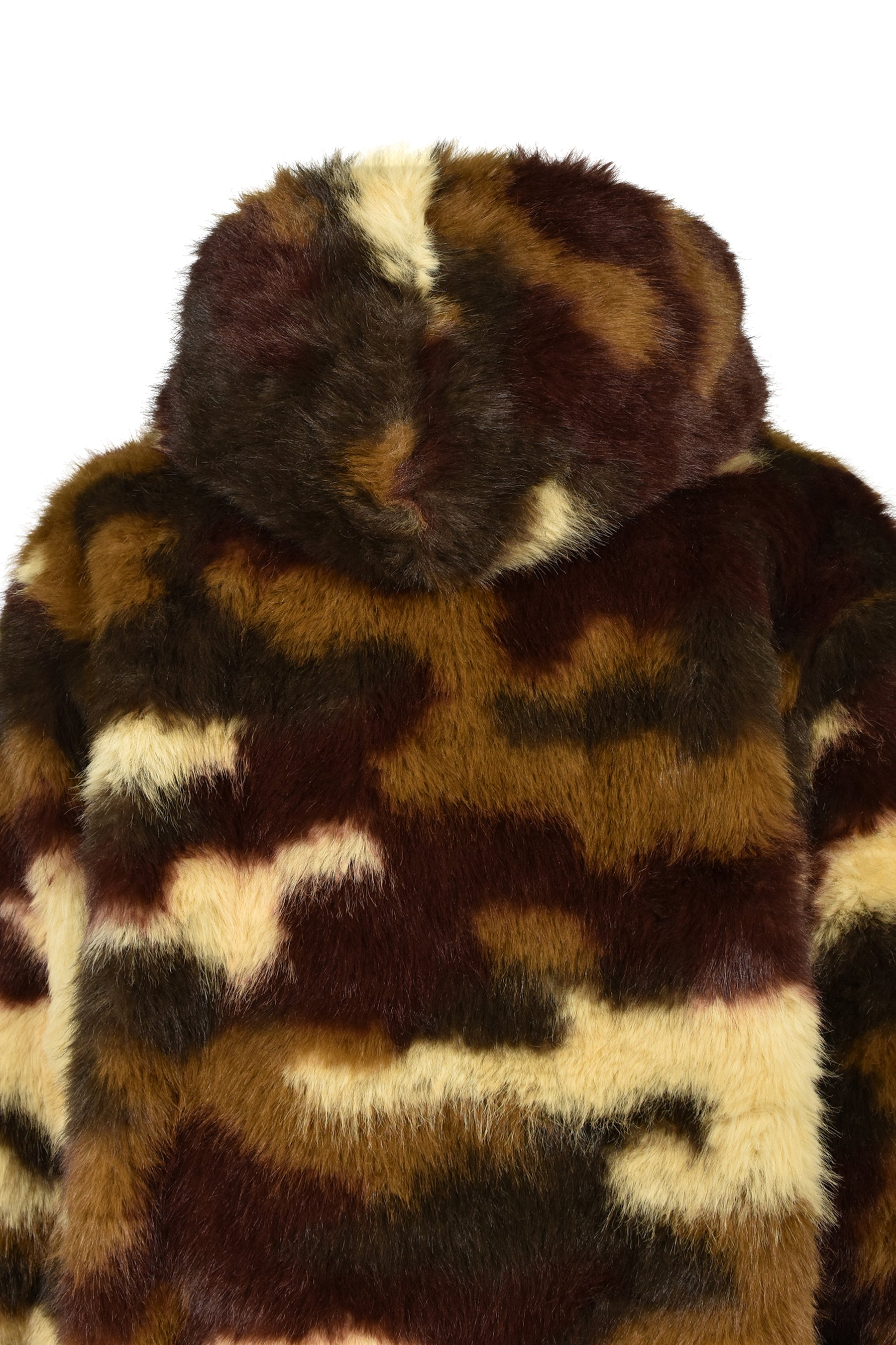 FAUX FUR ZIP HOODIE / CAMO