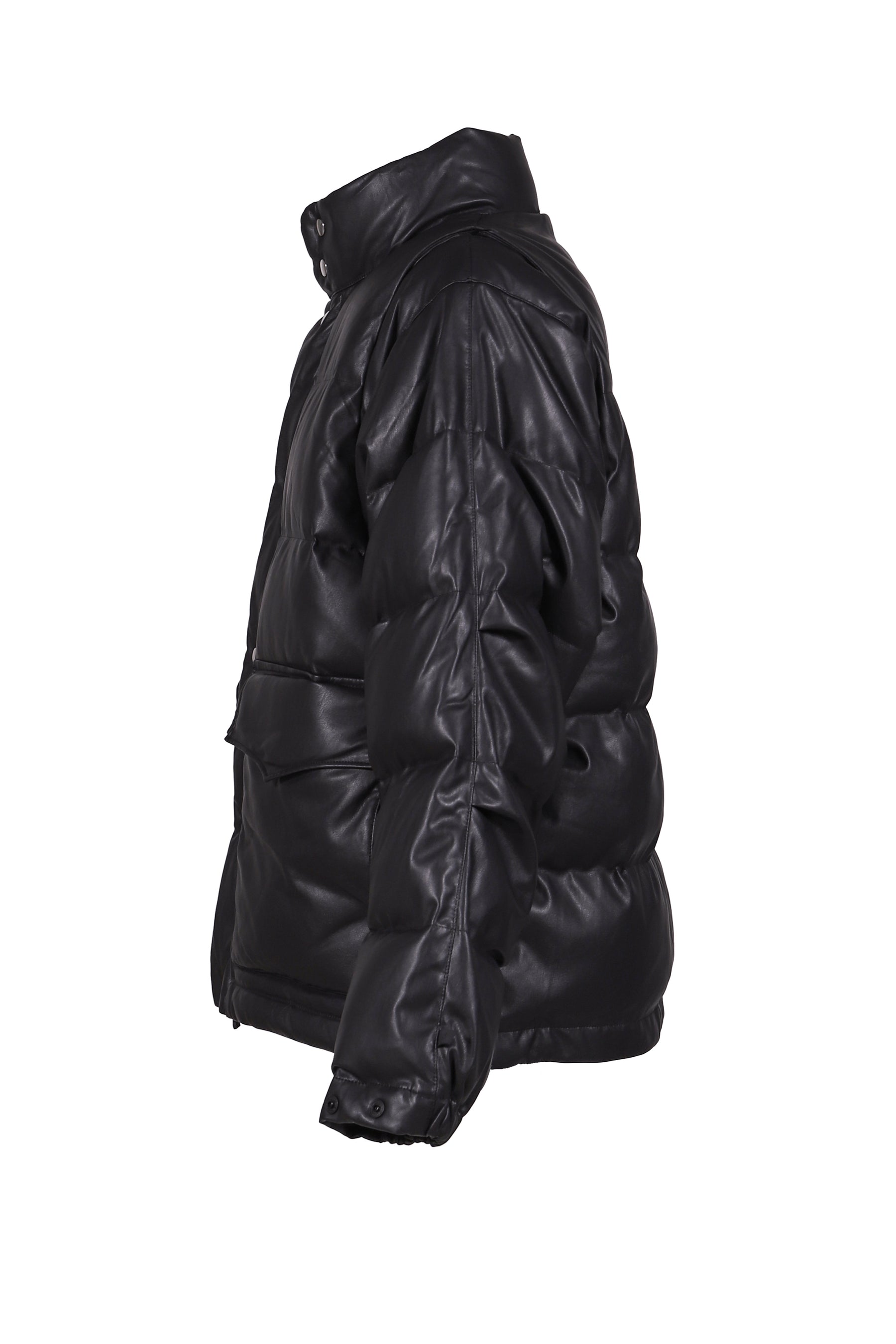 TECH 2WAY SYNTHETIC SKIN DOWN JACKET / BLK