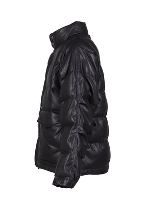 TECH 2WAY SYNTHETIC SKIN DOWN JACKET / BLK
