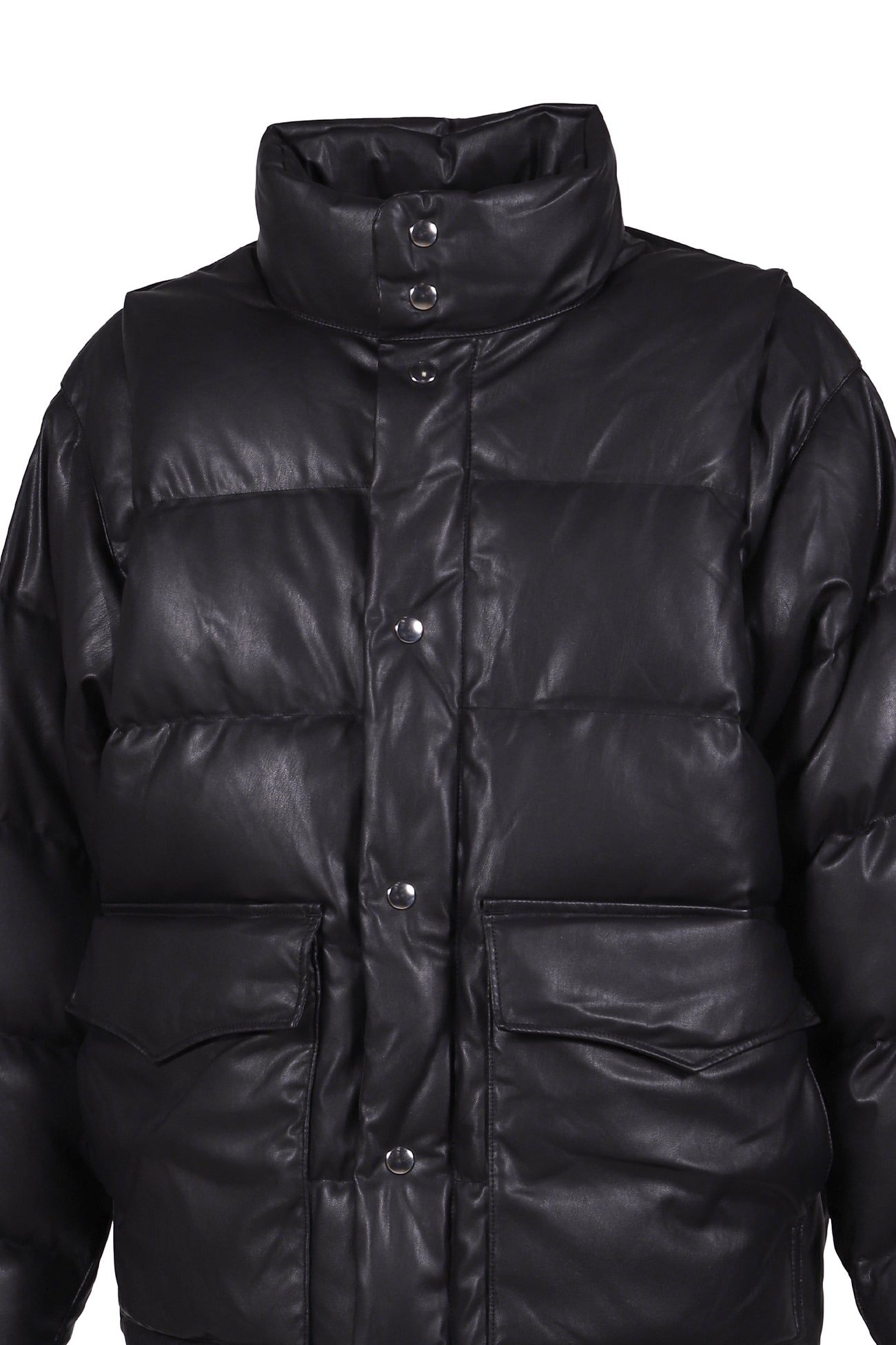 TECH 2WAY SYNTHETIC SKIN DOWN JACKET / BLK