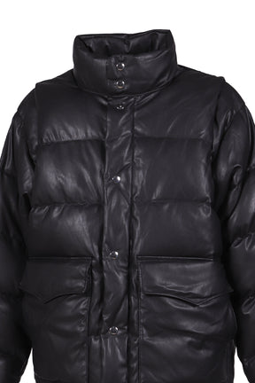TECH 2WAY SYNTHETIC SKIN DOWN JACKET / BLK