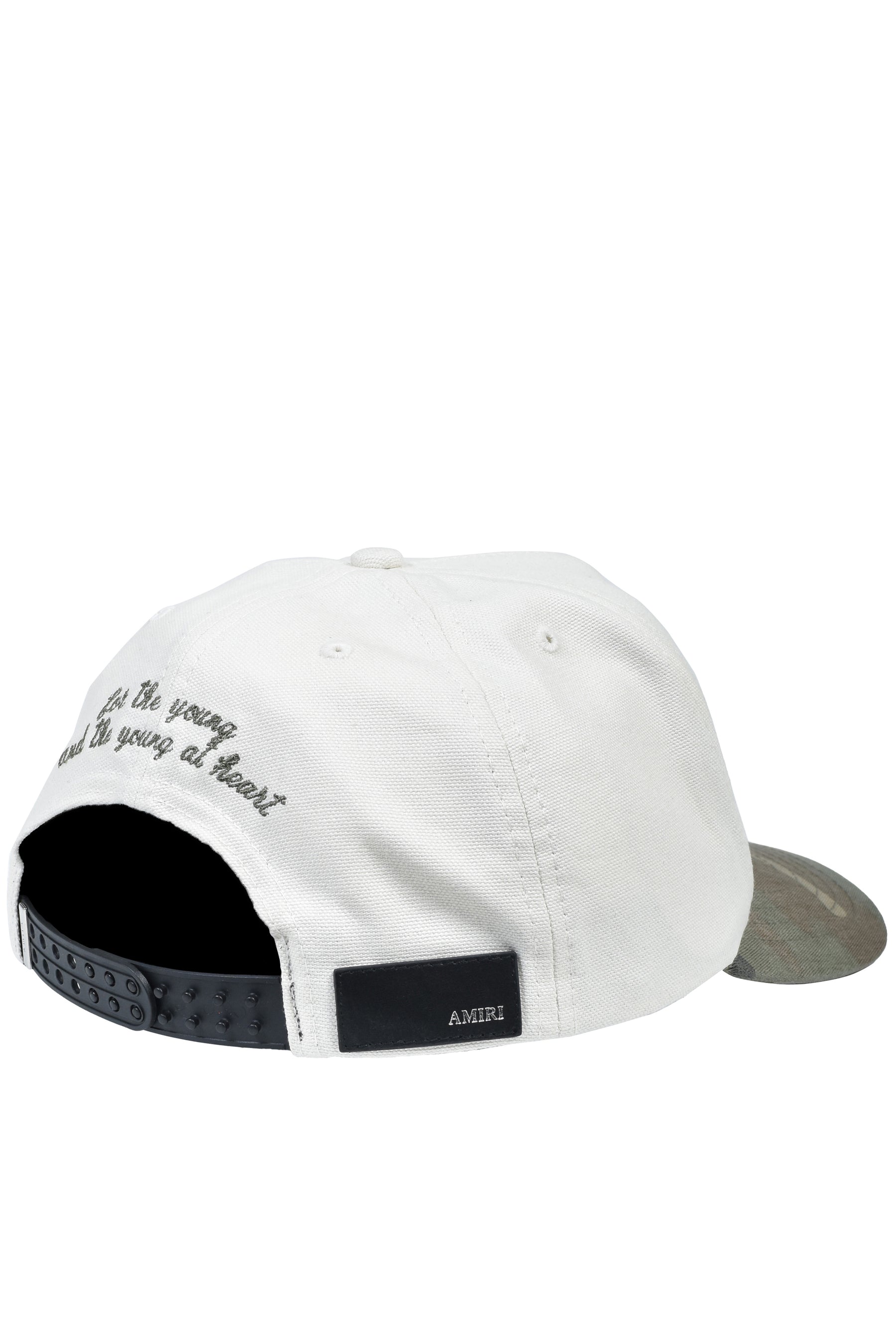 AMIRI MA OUTLINE CAMO CANVAS HAT / ALABASTER