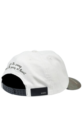 AMIRI MA OUTLINE CAMO CANVAS HAT / ALABASTER