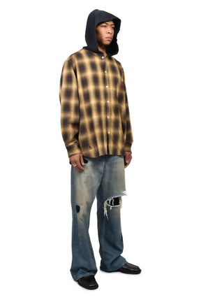 REPAIRED WIDE BOOTCUT JEANS / IND