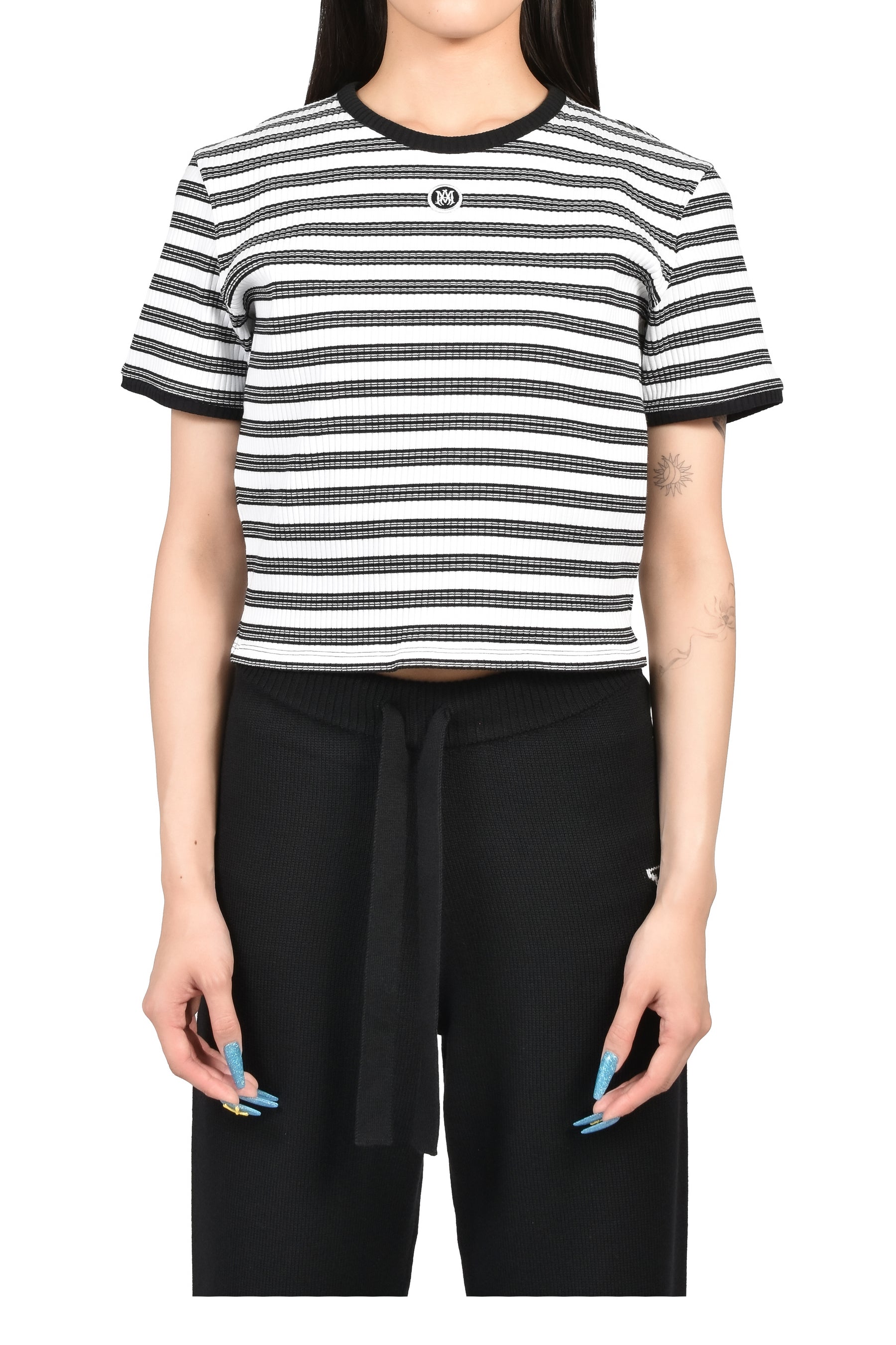 MA STRIPED SS BABY TEE / WHT
