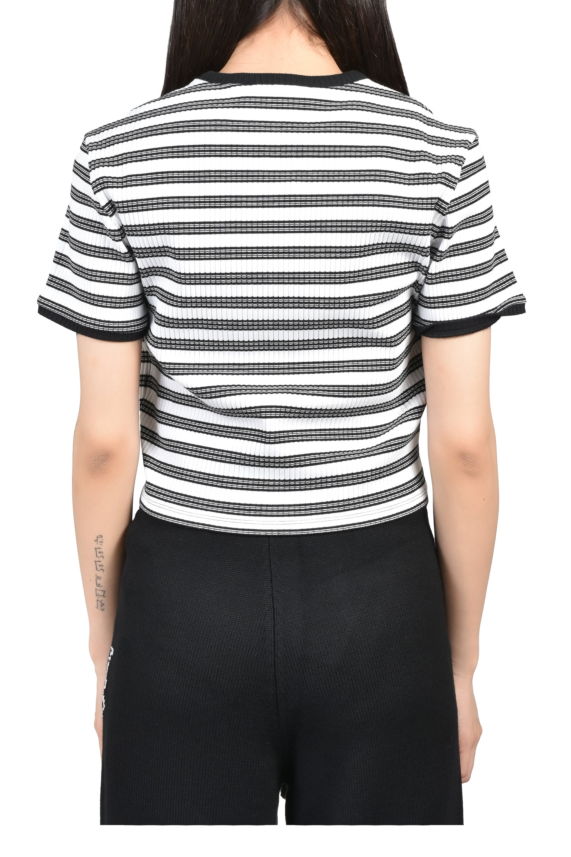 MA STRIPED SS BABY TEE / WHT