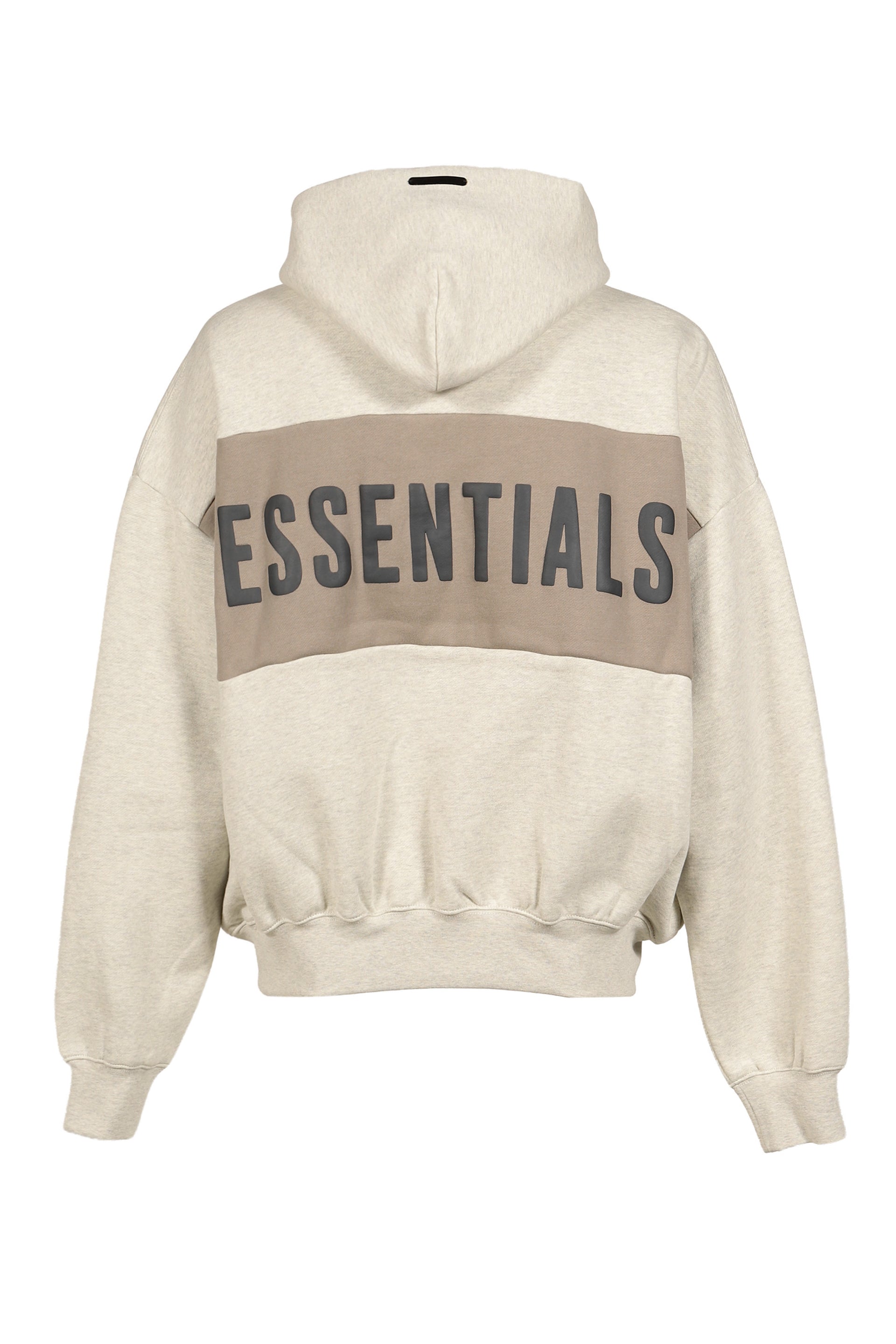 CROPPED RELAXED PANELLED HOODIE / VANILLA HEATHER / SEAL