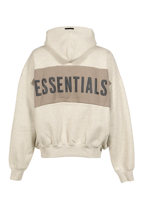 CROPPED RELAXED PANELLED HOODIE / VANILLA HEATHER / SEAL