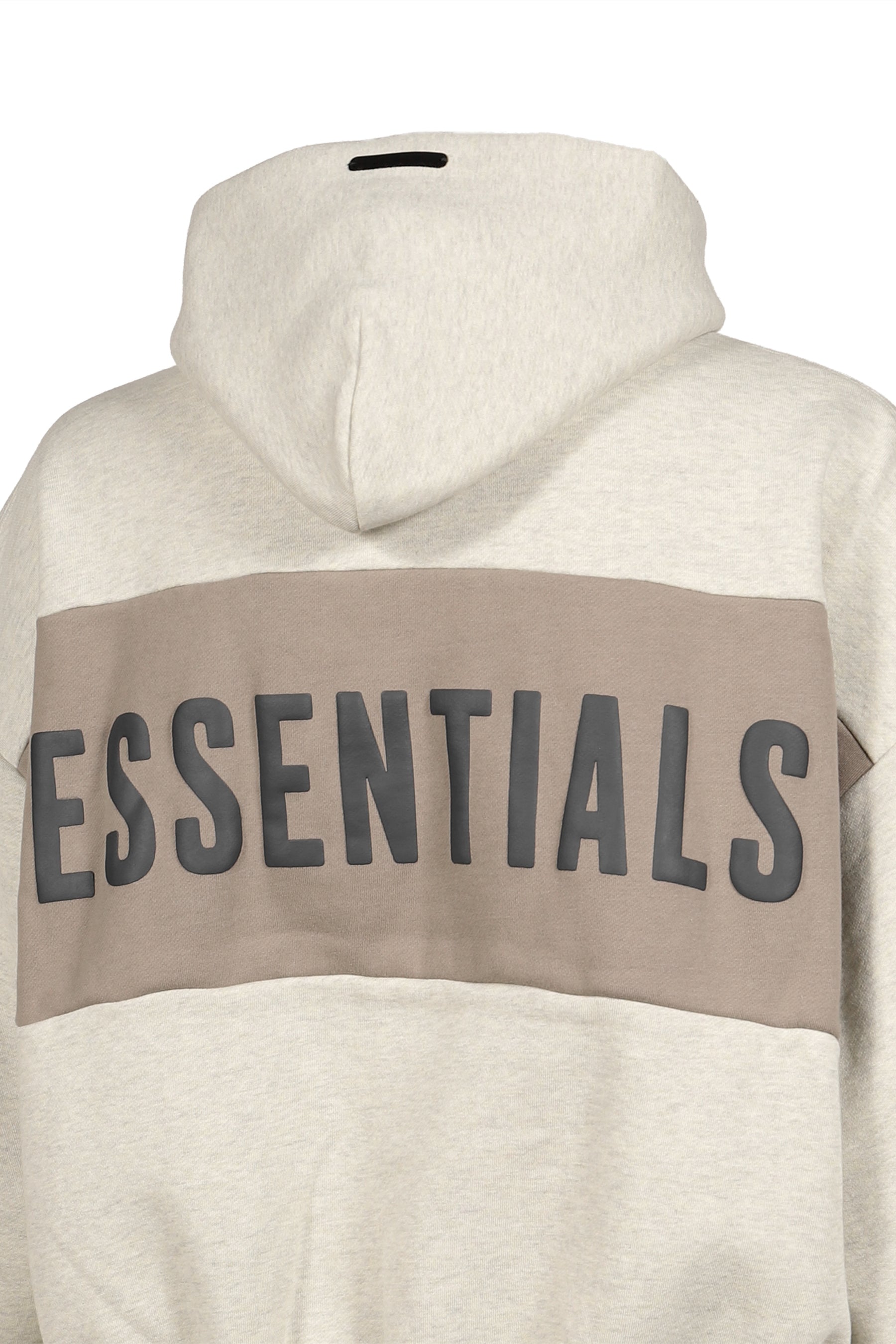 CROPPED RELAXED PANELLED HOODIE / VANILLA HEATHER / SEAL