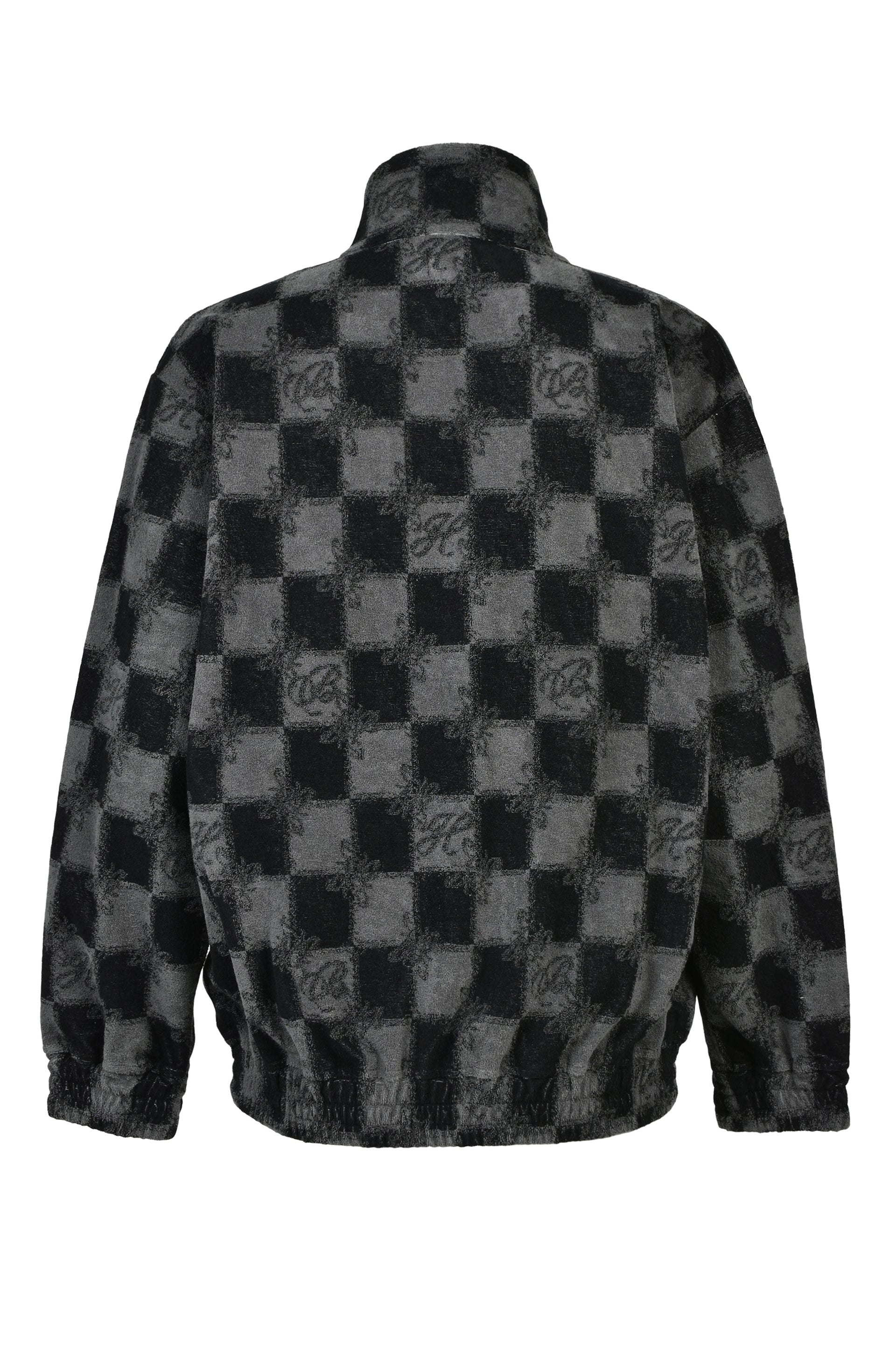 BLOCK CHECK PILE JACKET / BLK