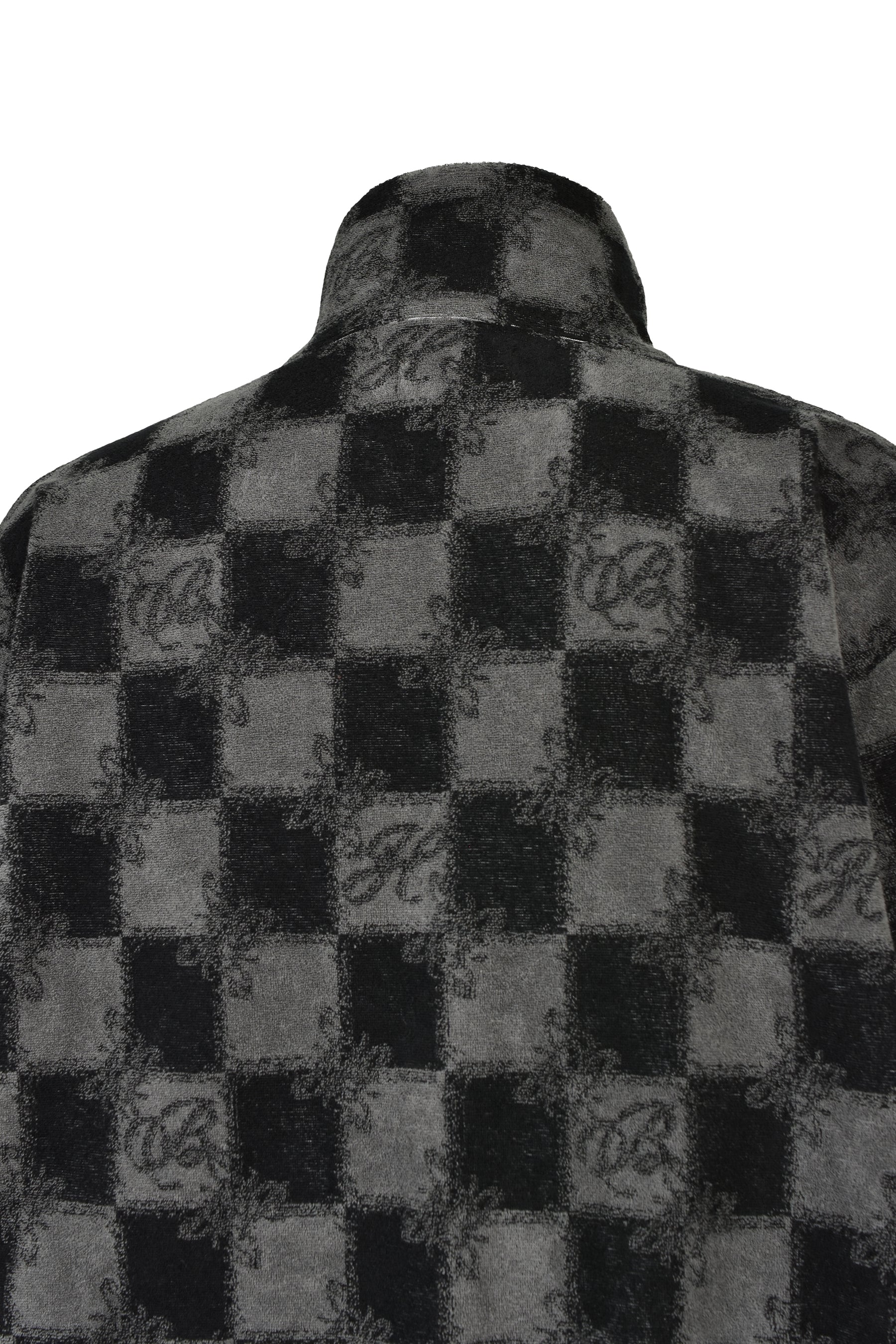 BLOCK CHECK PILE JACKET / BLK