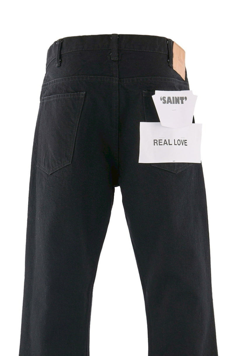 BLACK DENIM PANTS/FLARE / BLK