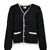 KNIT CARDIGAN/TRIM / BLK