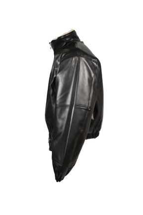 FAUX LEATHER MOUTON JACKET / BLK