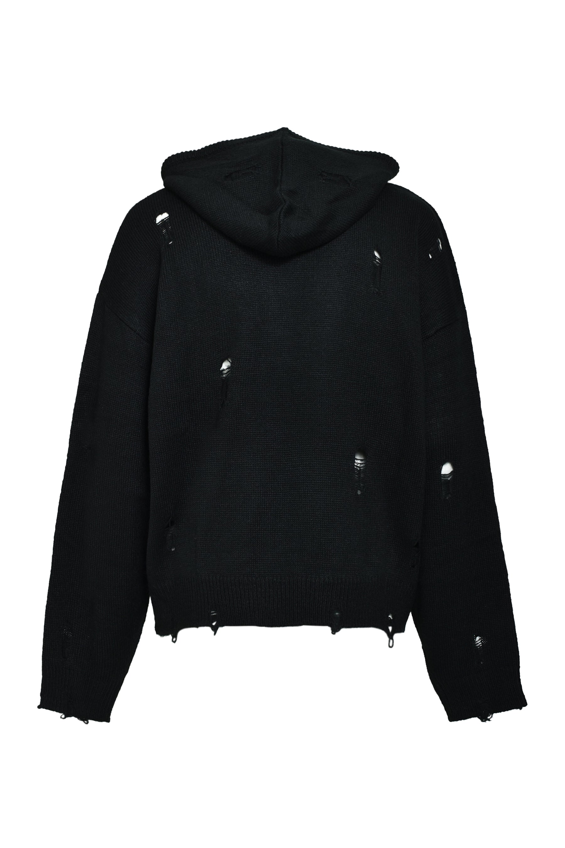 SOUTHSIDE CROSS DAMAGE MOHIR HOODIE / BLK 
