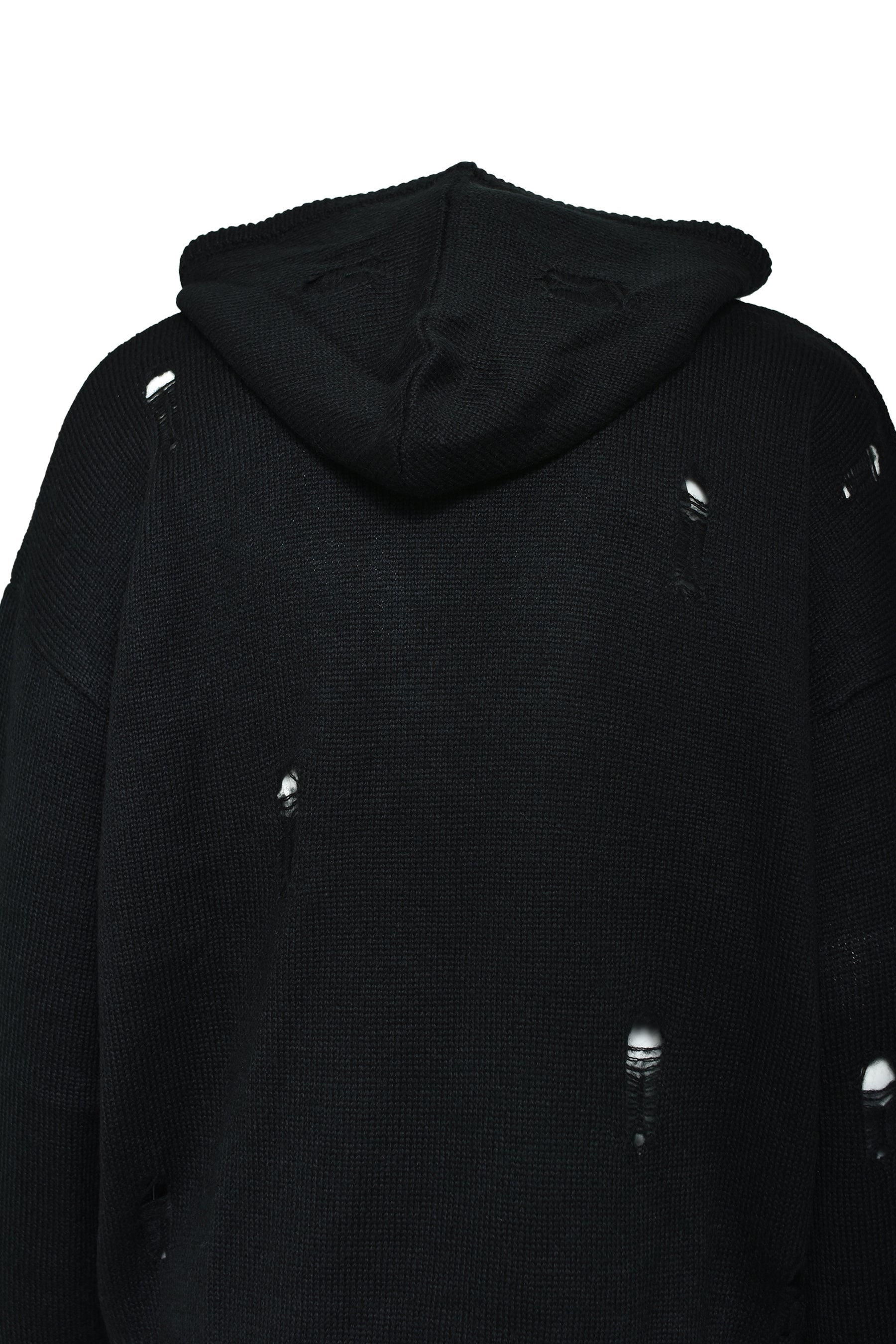 SOUTHSIDE CROSS DAMAGE MOHIR HOODIE / BLK 