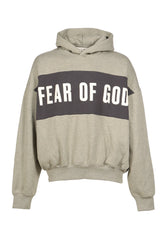 CROPPED RELAXED PANELLED HOODIE / SEAL HEATHER / IRON GRY