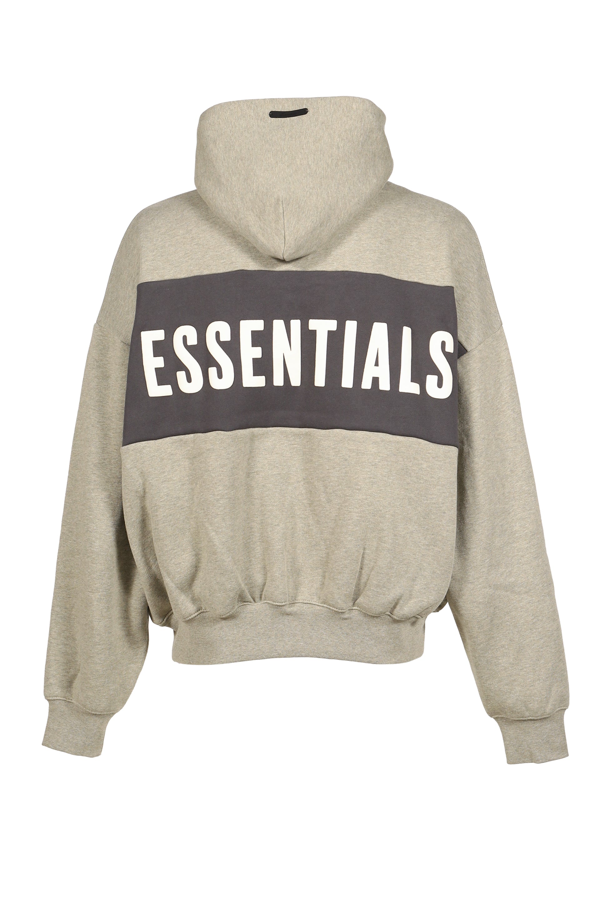 CROPPED RELAXED PANELLED HOODIE / SEAL HEATHER / IRON GRY