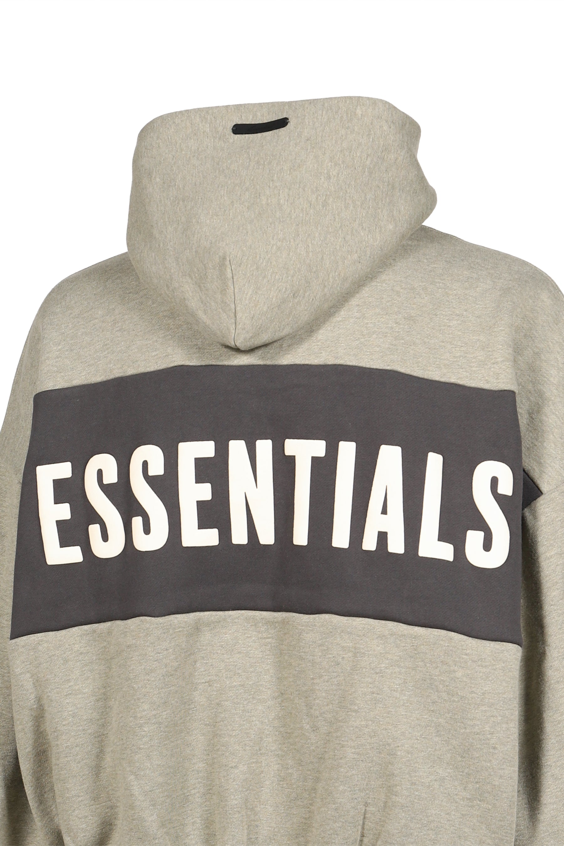 CROPPED RELAXED PANELLED HOODIE / SEAL HEATHER / IRON GRY