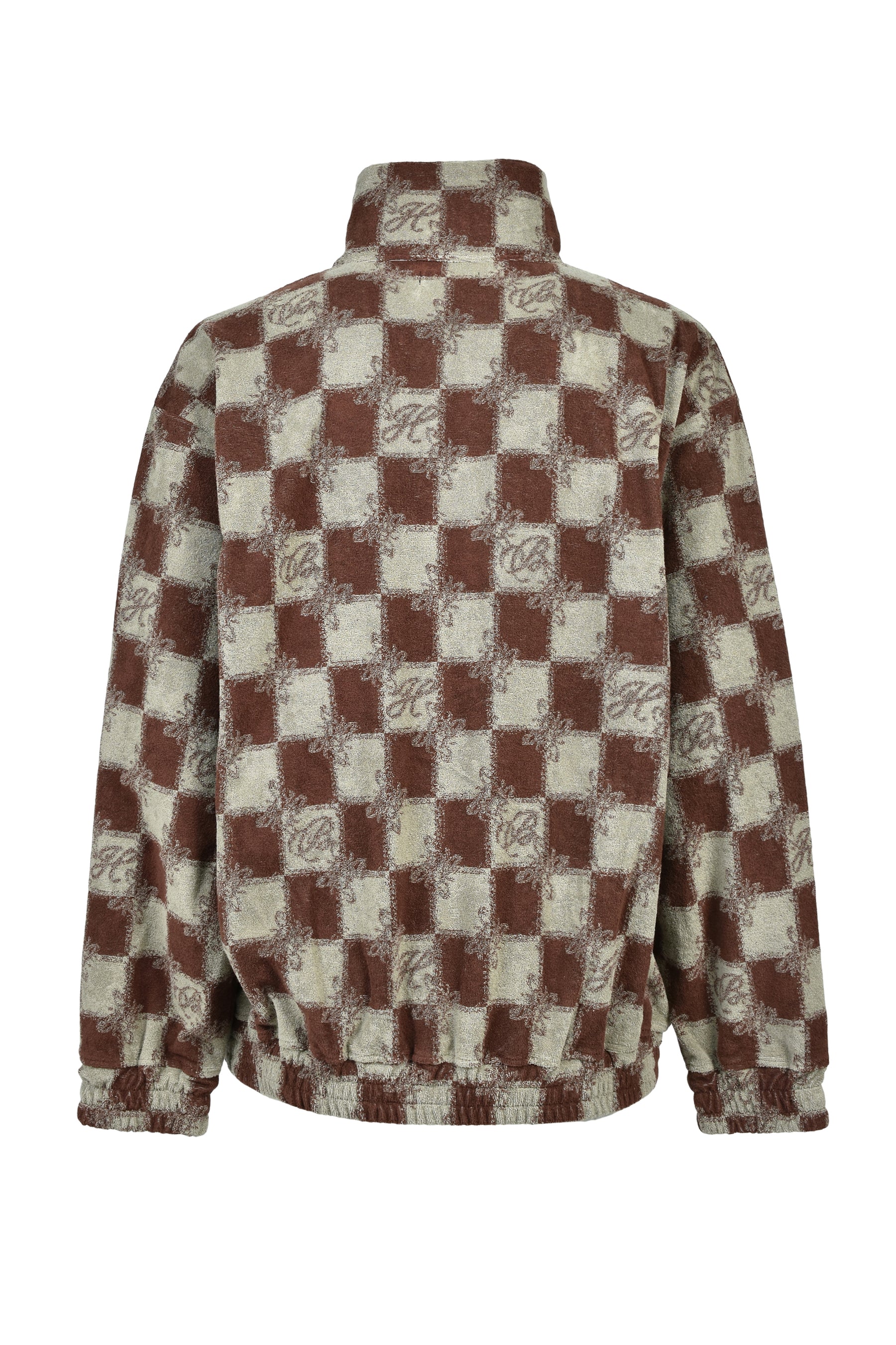 BLOCK CHECK PILE JACKET / BRW