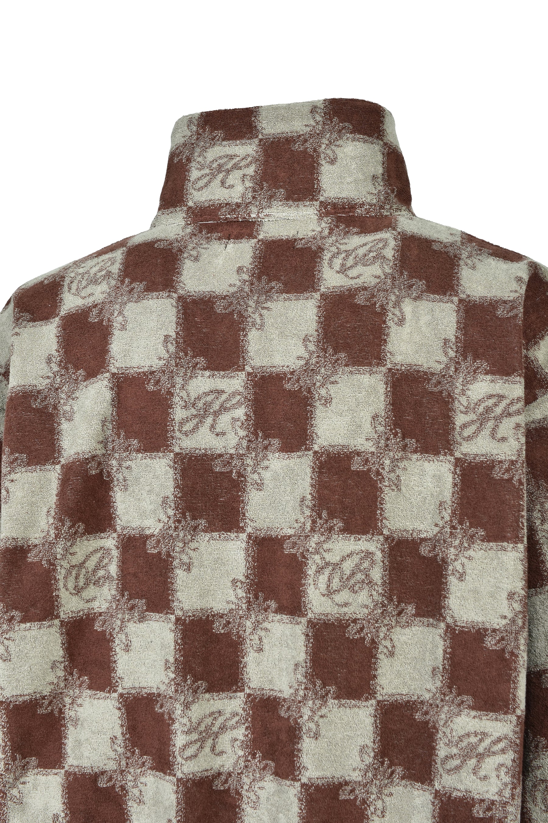 BLOCK CHECK PILE JACKET / BRW