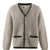 KNIT CARDIGAN/TRIM / GRY