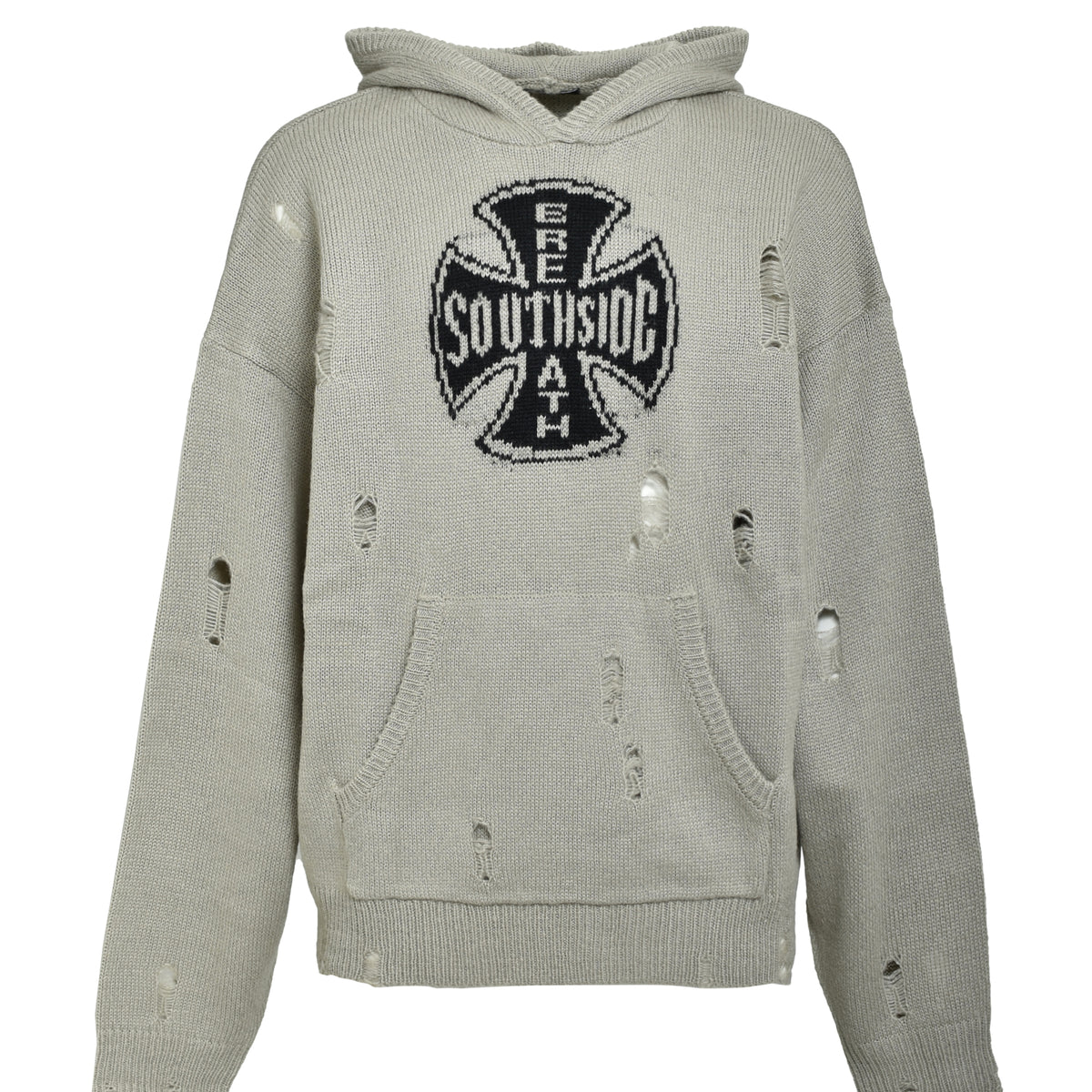 BREATH ブレス FW25 SOUTHSIDE CROSS DAMAGE MOHIR HOODIE / DUST